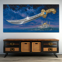 Celestial Scimitar Above Palace - NicheCanvas