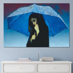 Rainbound Reverie Blue Shelter - NicheCanvas