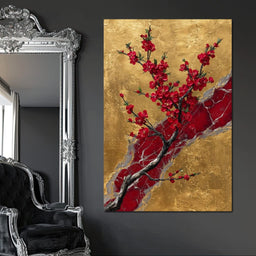 Golden Blossom Ascension - NicheCanvas