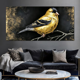 Gilded Feather Stillness - NicheCanvas