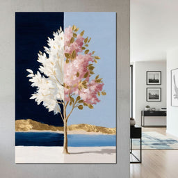 Golden Blossom Day Night Fusion - NicheCanvas