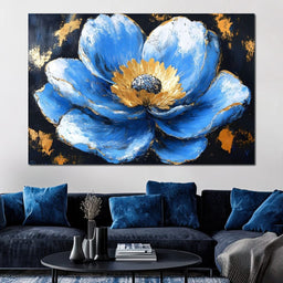 Blue Petals Celestial Bloom - NicheCanvas