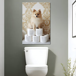 Pomeranian Toilet Tissue Throne - NicheCanvas