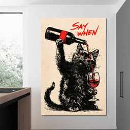 Midnight Pour for a Curious Feline - NicheCanvas