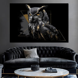Golden Eyed Night Owl Portrait - NicheCanvas