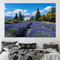 Provence Lavender Farmhouse Sky - NicheCanvas