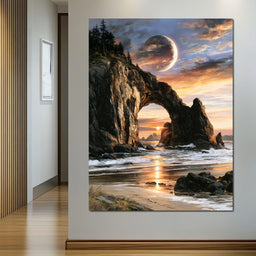 Celestial Arch Over The Golden Tide - NicheCanvas