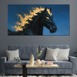 Fiery Night Stallion Spirit - NicheCanvas