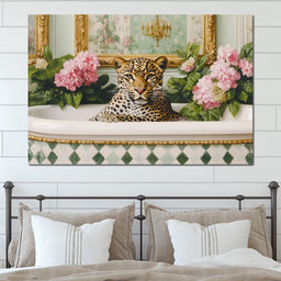 Leopard Luxe Floral Bathing - NicheCanvas