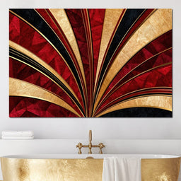 Crimson Deco Sunfan - TooplesArt - NicheCanvas