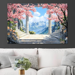 Mountain Blossom Panorama - NicheCanvas