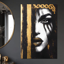 Golden Gaze Enigma Portrait - NicheCanvas