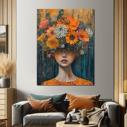 Blossoming Silence Dripping Gold - NicheCanvas