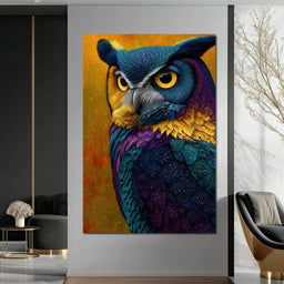 Radiant Nocturnal Guardian Owl - NicheCanvas