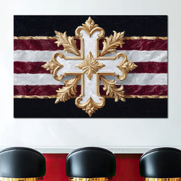 Baroque Gold Cross Majesty - NicheCanvas