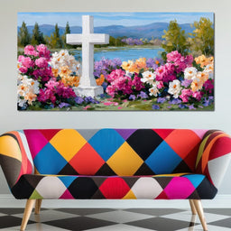 Garden Reverie by the Lake - NicheCanvas