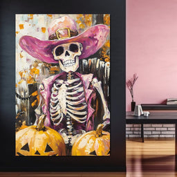 Wild West Pumpkin Skeleton Spirit - NicheCanvas