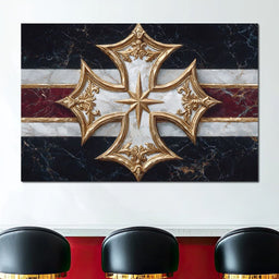 Golden Heritage Cross Emblem - NicheCanvas