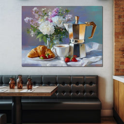 Morning Coffee Still Life Bloom - NicheCanvas