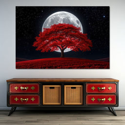 The Crimson Moon Tree - TooplesArt - NicheCanvas