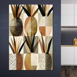 Geometric Tropical Pineapples Study - NicheCanvas