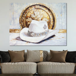 Maple Leaf Cowbow Hat Elegance - NicheCanvas
