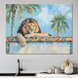 Majestic Lion Palm Retreat - NicheCanvas