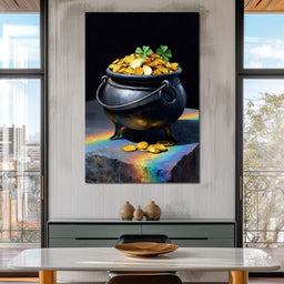 Lucky Clover Gold Cauldron - NicheCanvas