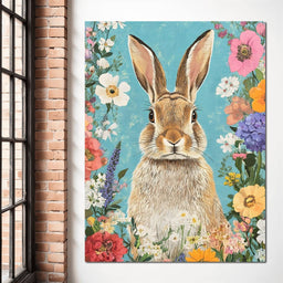 Charming Bunny Among Blossoms - NicheCanvas