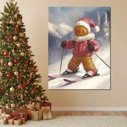 Gingerbread Skier Winter Joy - NicheCanvas