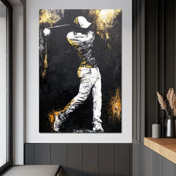 Golf Profile in Black - NicheCanvas