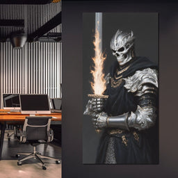 Flaming Sword of the Bone Knight - NicheCanvas