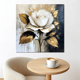 Golden Petals Against Contrast - NicheCanvas