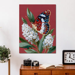 Radiant Papilio Over Floral Boughs - NicheCanvas