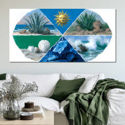 Radiant Coastal Element Wheel - NicheCanvas