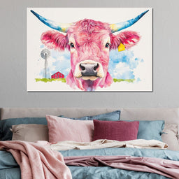 Meadows Pink Bull - NicheCanvas