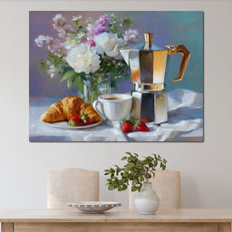 Morning Coffee Still Life Bloom - NicheCanvas