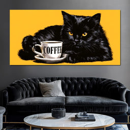 Black Cat Black Coffee - NicheCanvas