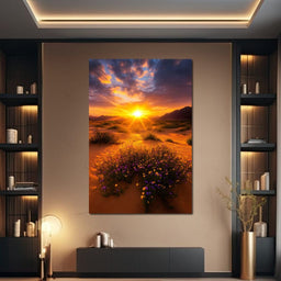 Golden Horizon Meadow Bloom - NicheCanvas
