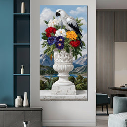 Alpine Parrot and Floral Majesty - NicheCanvas