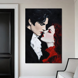 Nocturnal Lovers Vampire Kiss - NicheCanvas