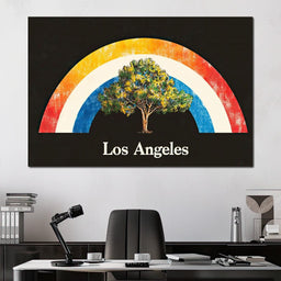Los Angeles Rainbow Grove of Dreams - NicheCanvas