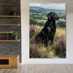 Black Labrador Meadow Sentinel - NicheCanvas