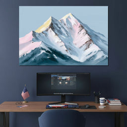 Pastel Alpine Summit Glow - NicheCanvas
