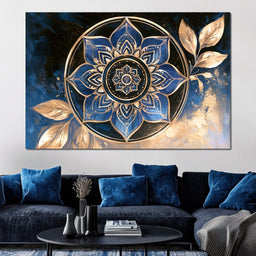 Gilded Petals Of The Midnight Mandala - NicheCanvas