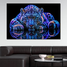 Bioluminescent Snow Leopard - TooplesArt - NicheCanvas