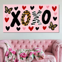 Wild Love XOXO Hearts Safari Style - NicheCanvas