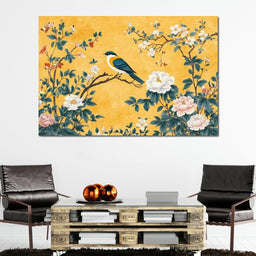 Songbird on Blossoming Branches - NicheCanvas