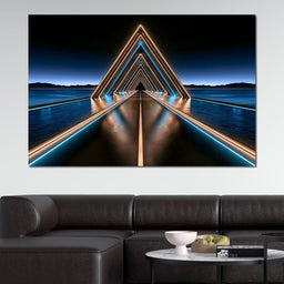 Infinite Path Toward The Neon Horizon - NicheCanvas