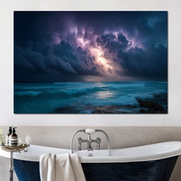Tempest Sky Over Ocean Waves - NicheCanvas